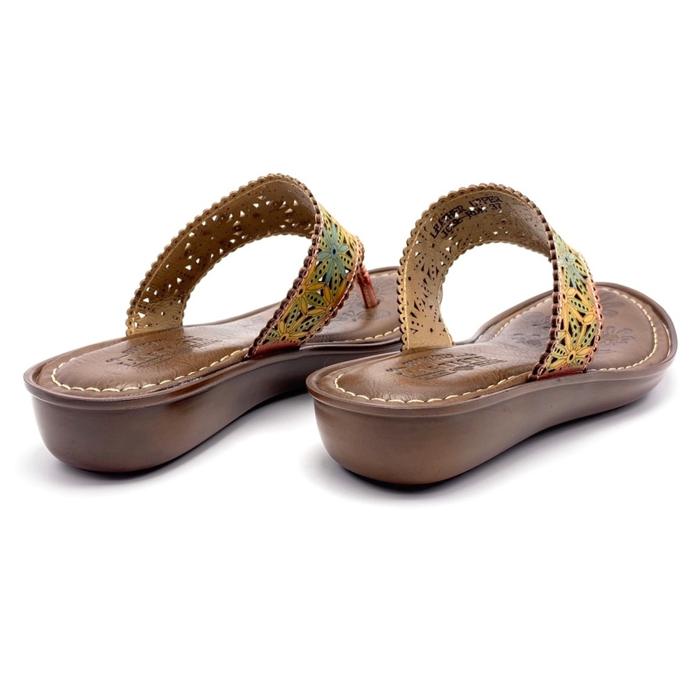 Spring Step L’Artiste Jobe size 37 Green Thong Sandals - Picture 6 of 11